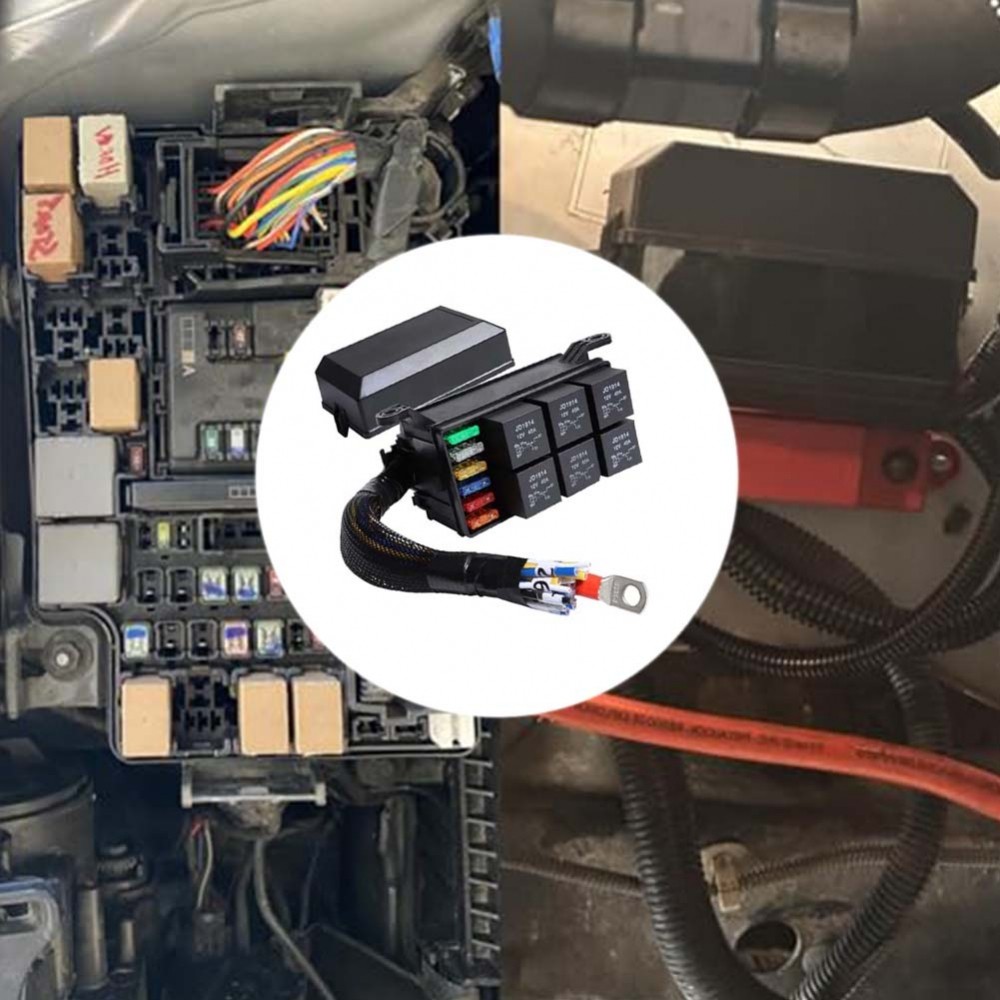 กล่องรีเลย์ 6 Way Prewired ฟิวส์กันน้ําบล็อก 12 AWG 6 ช่อง ATC ATO ฟิวส์ผู้ถือ