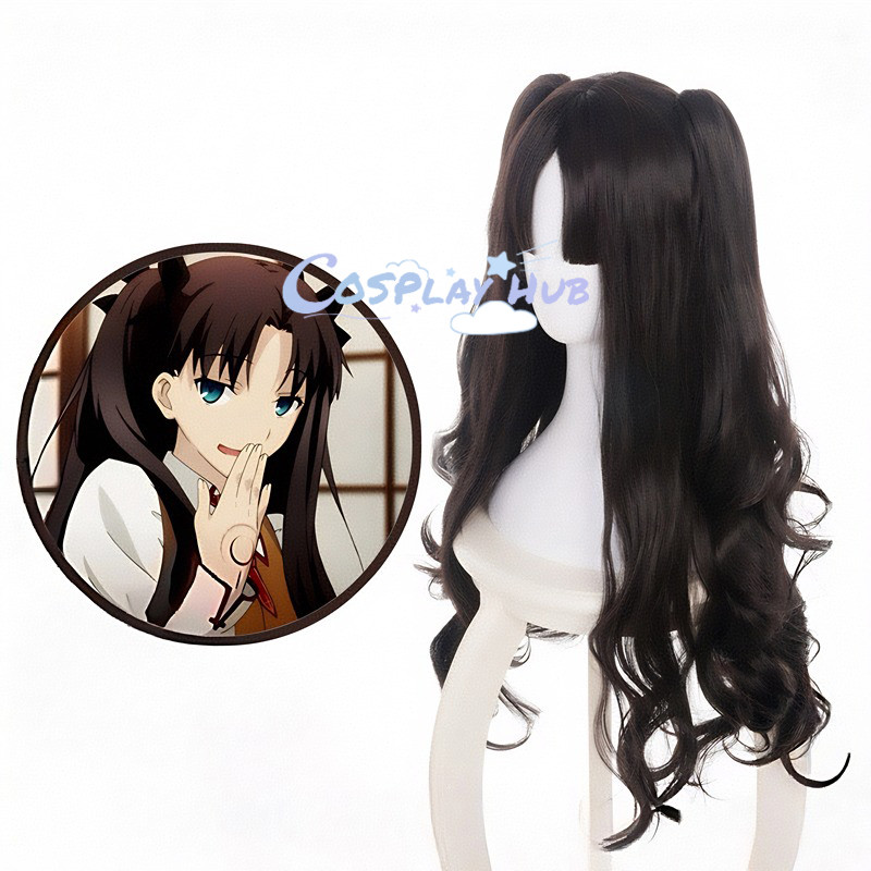 [Cosplay Hub] วิกผมคอสเพลย์ Tohsaka Rin จาก FATE ทำจากซิลิโคนจำลองหนังศีรษะ มีคลิปขนาดเล็กและออกแบบเ