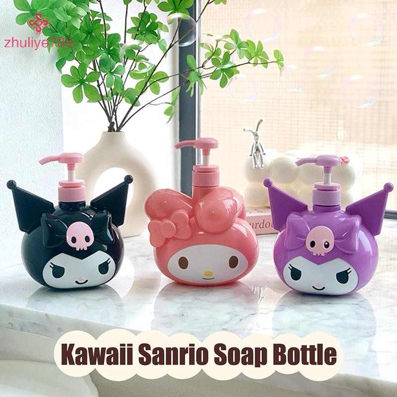 <zhuliye789>900ml Sanrio Kuromiสบู่ขวดKawaii My Melodyแชมพูอาบน้ํานมย่อยขวดโลชั่นกดขวดNice