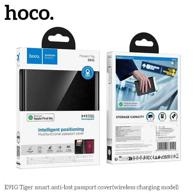 HOCO E91G GPS Passport Case กระเป๋าใส่พาสปอร์ต ติดตามตำแหน่งได้ รองรับ Apple Find My กันหาย ปลอดภัย 