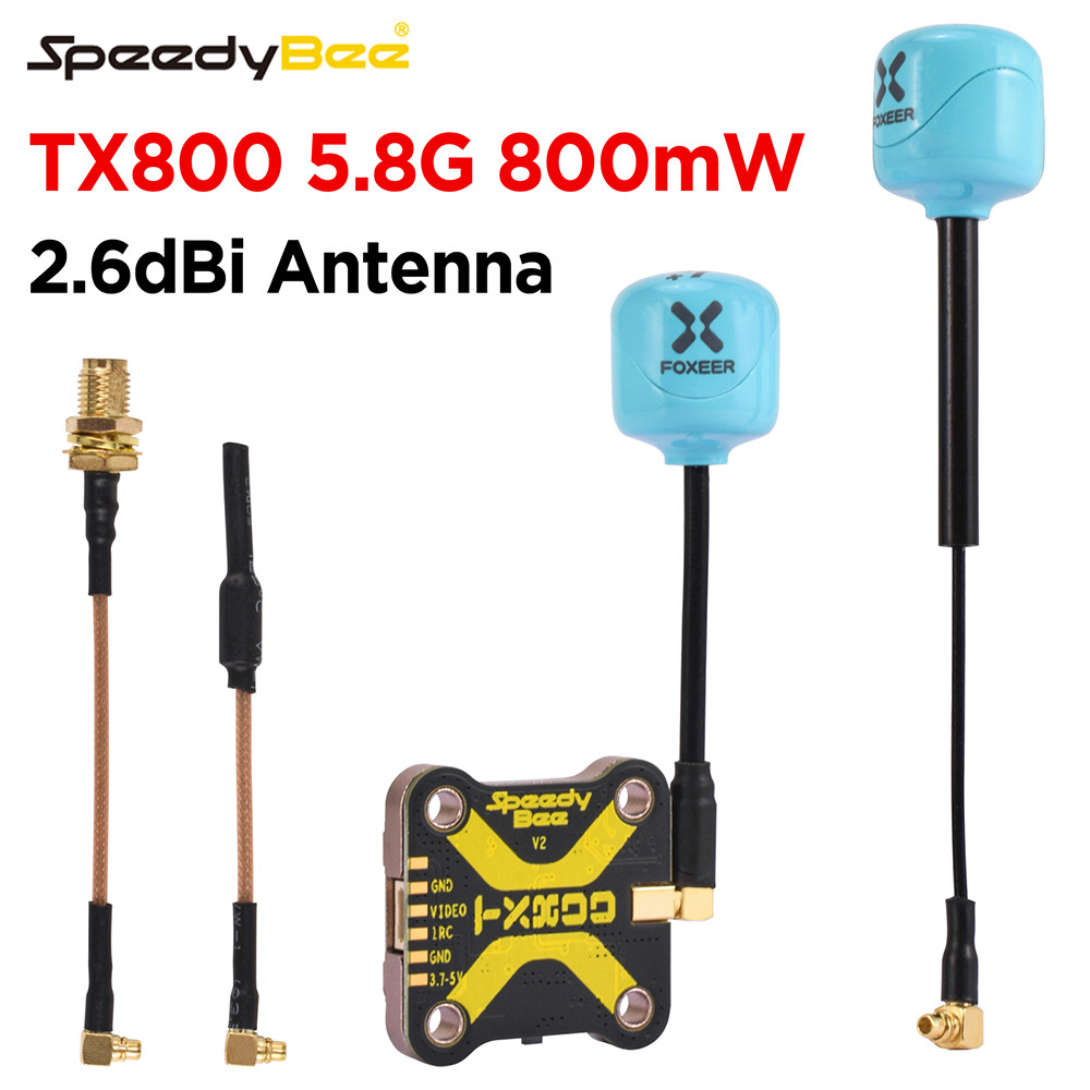 SpeedyBee TX800 เครื่องส่งสัญญาณวิดีโอ FPV VTX 48CH PitMode 25/200/400/800mW พร้อม Lollipop 5.8G เสา
