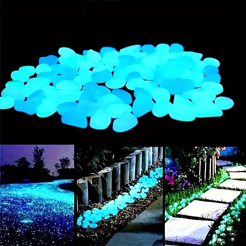 100 ชิ้น Luminous Rock หิน Luminous Dark Garden Pebbles Sidewalk ถังปลาตกแต่ง Aquariums ถังปลา loom