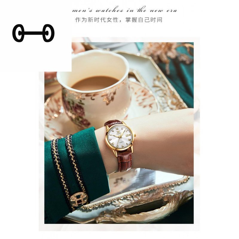 นาฬิกา Oris นาฬิกาควอตซ์เรืองแสง นาฬิกากันน้ำสำหรับผู้หญิง QBCC