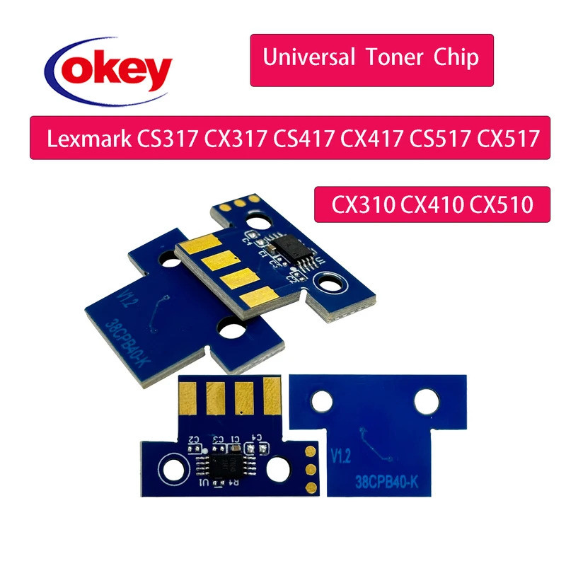 4pcs 8K 4K CX317 CS417 cx417 cx517 Universal Toner ชิปสําหรับ Lexmark CS310 CX310 CS410 CX410 CS510 