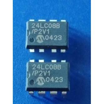 (10 ชิ้น) 24LC08B / P2V1   คอลัมน์คู่ DIP-8   หน่วยความจําชิปจ่ายไฟ