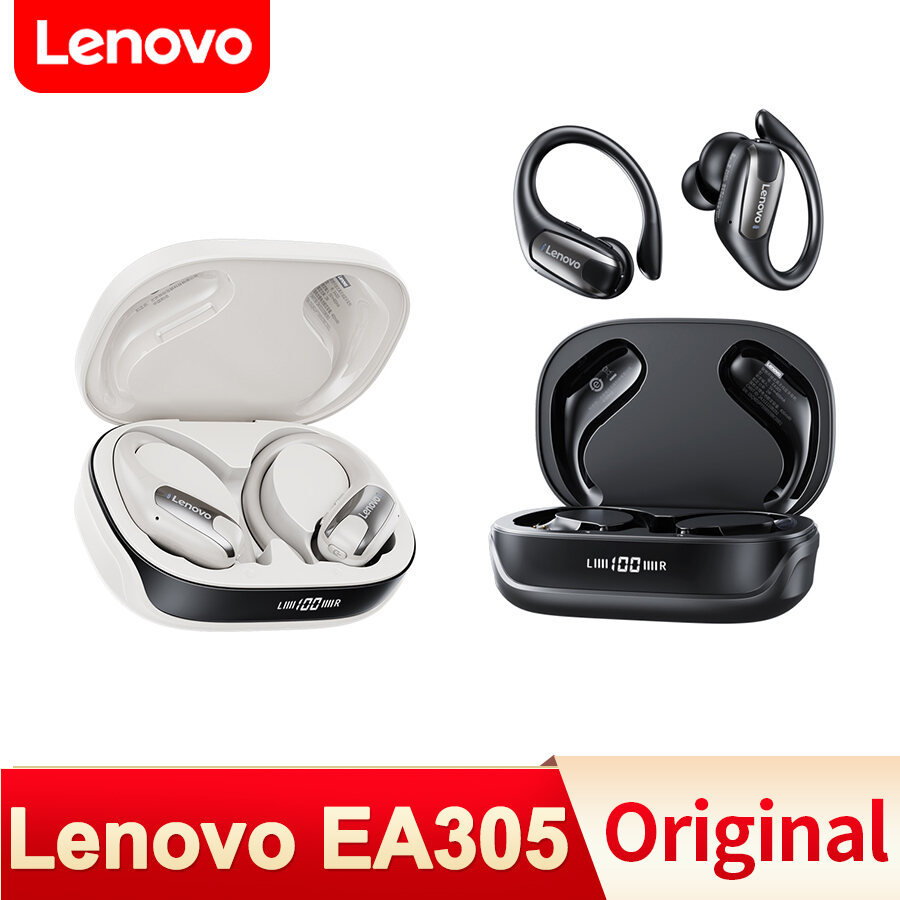Lenovo EA305 หูฟังบลูทูธ 5.4 หูฟังไร้สาย True พร้อมไมโครโฟนลดเสียงรบกวน Earhooks Dual-mode เกมเพลงหู