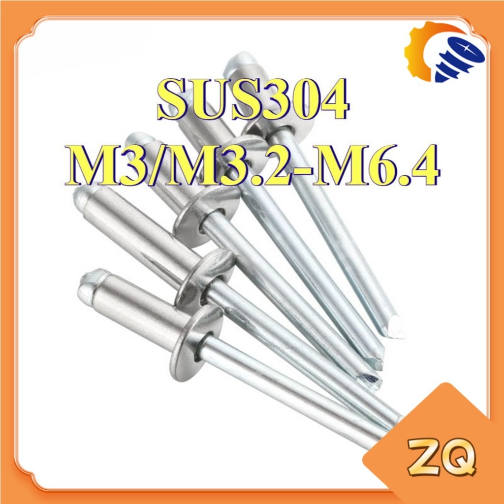 หมุดตาบอดสแตนเลส 304 หมุดเปิด M3/M3.2/M4/M5/M6.4ZQ-MB