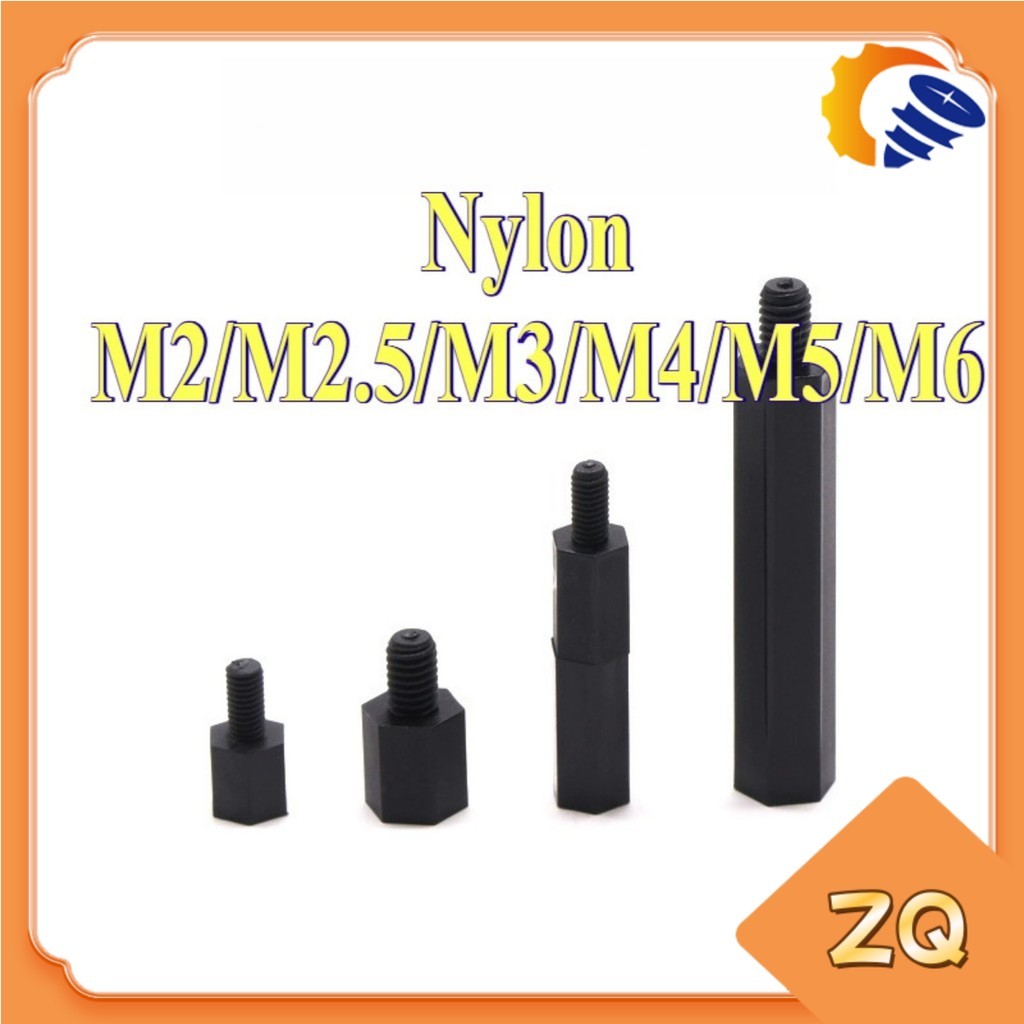 คอลัมน์ไนลอนหกเหลี่ยมหัวเดียว, คอลัมน์แยก, คอลัมน์รองรับ, คอลัมน์สเปเซอร์, สกรูแกนพลาสติก M2/M2.5/M3