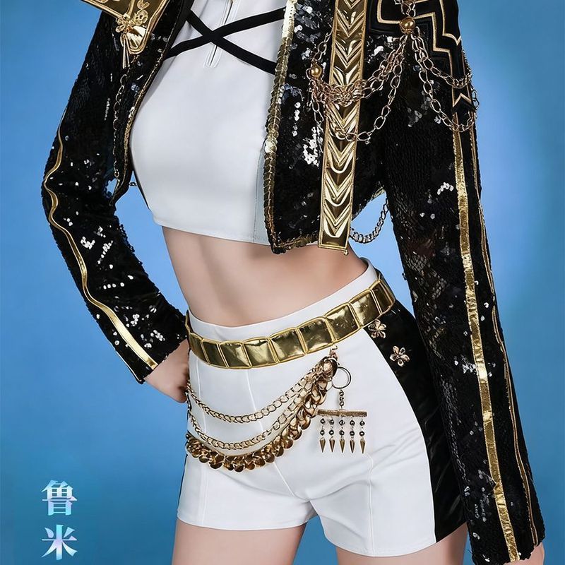 【พร้อมส่ง】ชุด ดาบ ชุด เสื้อ kpop ชุด demon hunter cosplay kids ชุด zoey kpop demon hunter เด็ก ชุดเด