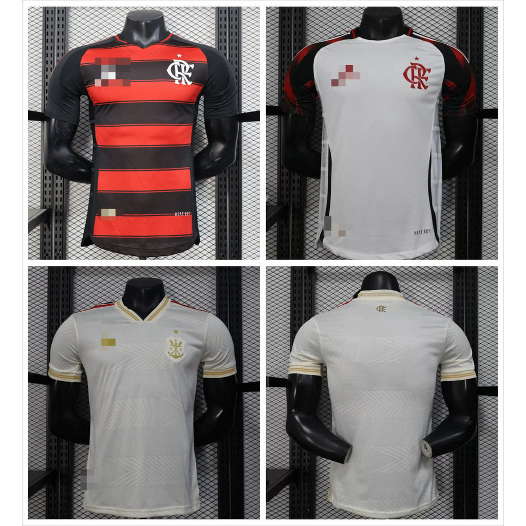 เสื้อกีฬาฟุตบอล Flamengo แบบบ้านและเยือน ปี 2526 คุณภาพสูง