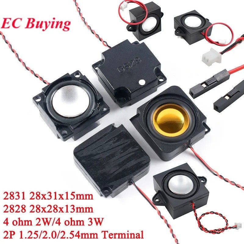 E-commerce Daigou Calibre ลําโพง 2831 4 Om 3W เต็มความถี่ 2828 4 Om 3W 2W วูฟเฟอร์ลําโพงเสียง 2P สาย