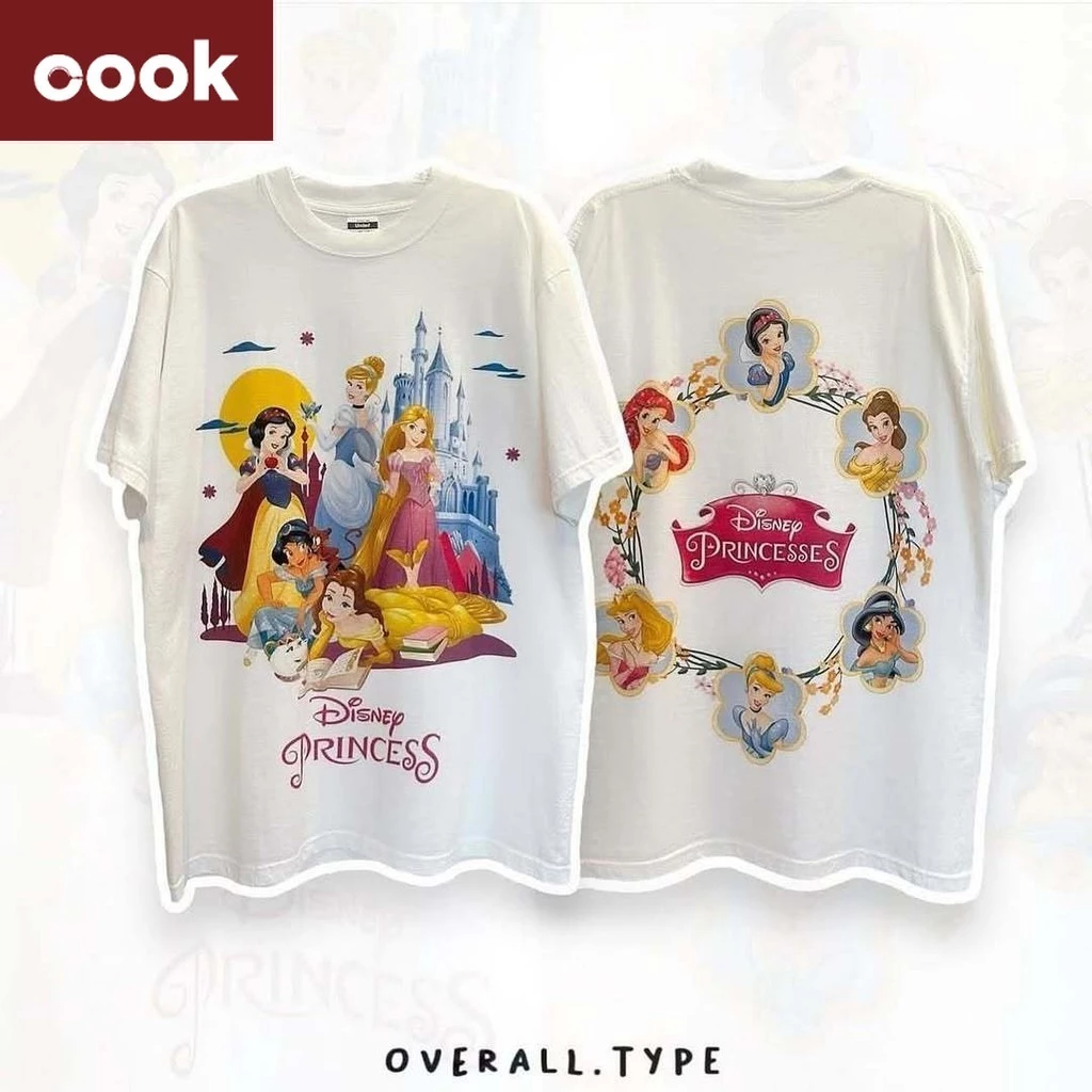[งานเกรดพรีเมียม งานเกรด A] disney เสื้อยึด ผ้าเทคโนโลยี Sorona จากอเมริกา พิมพ์ลาย cinderella เสื้อยืด oversize เหมาะ