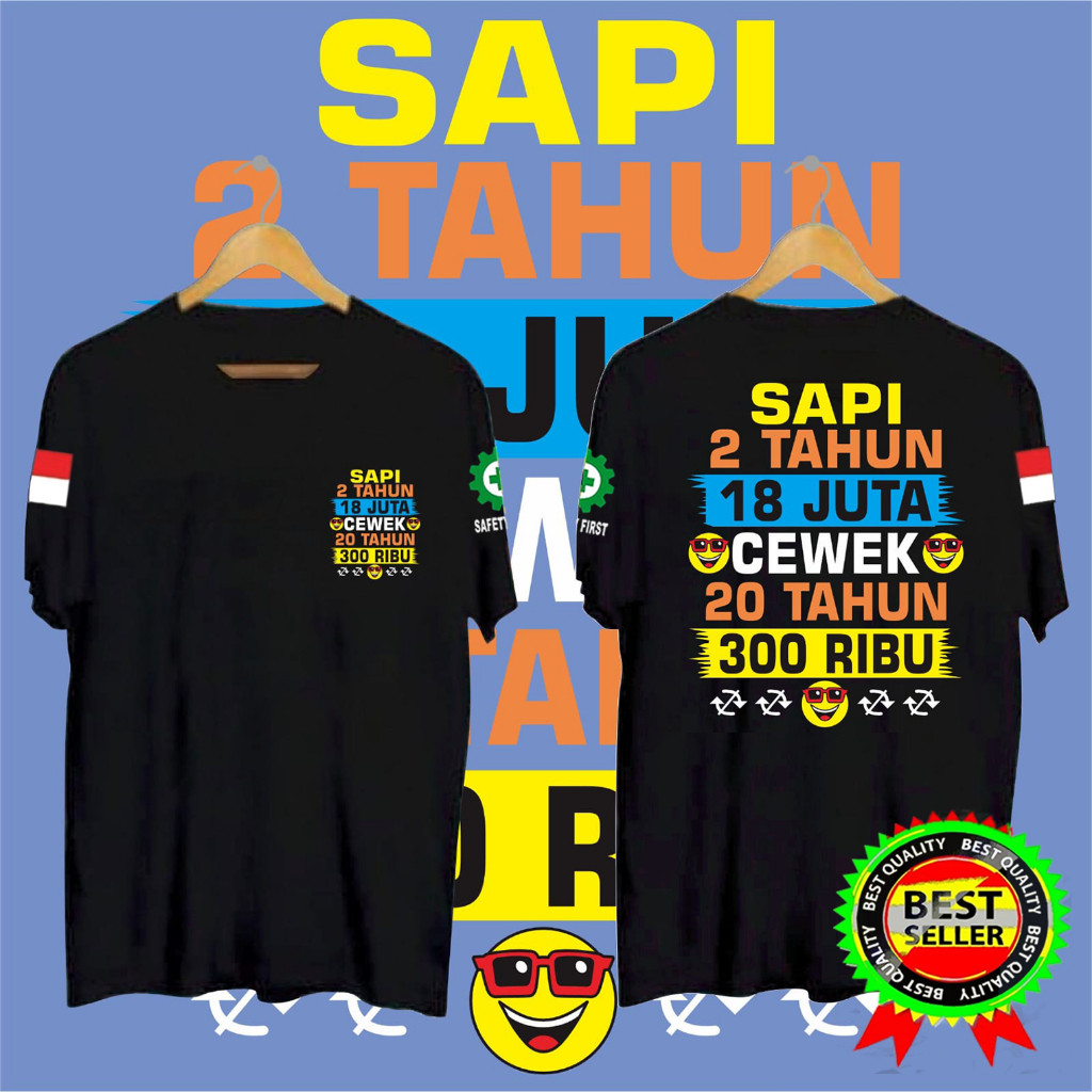 เสื้อยืดผู้ชาย COW 2 ปี 18 MILLION GIRLS 20 YEARS 300 THOUSAND สีดํา | SIMPLE, DYNAMIC, และ GIVES A 