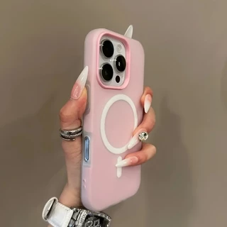 เคสโทรศัพท์แบบด้านแม่เหล็ก For iPhone 17 11 12 13 14 15 16 Pro Max Plus เคสนิ่มกันกระแทกสองชั้น 2-in-1 - CXK