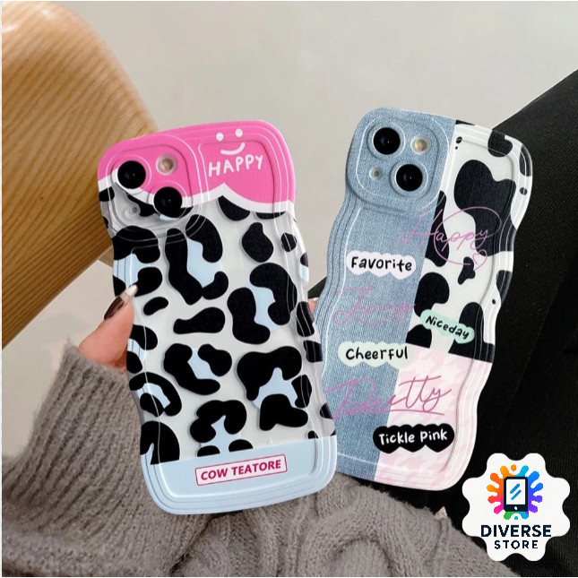 DS802 SOFTCASE WAVY WAVE SILICONE SOFT CASE CASING WAVE รุ่น CLEAR PATCH DENIM LEOPARD สําหรับ OPPO 