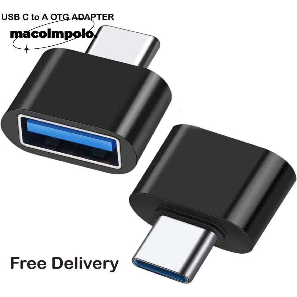 อะแดปเตอร์ USB Type C ตัวผู้, อะแดปเตอร์ USB 2.0 Type C เป็น USB สีดํา, ตัวแปลงสีเมทัลลิคอลูมิเนียมข