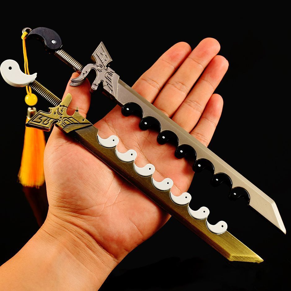 Taiji Yin Yang ดาบ 26 ซม.โลหะผสมดาบเครื่องประดับจีนโบราณที่มีชื่อเสียงดาบอาวุธเย็นเครื่องประดับอินเทรนด์ของเล่นของขวัญ Taiji Yin Yang ดาบ 26 ซม.โลหะผสมดาบเครื่องประดับ20251019