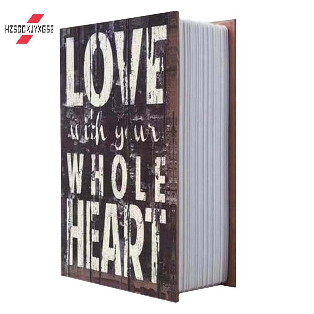 Hzsbckjyxgs2phere Book Safe Box with Key Lock, Vintage Faux Book Hidden Safe for Decoration, Secret 