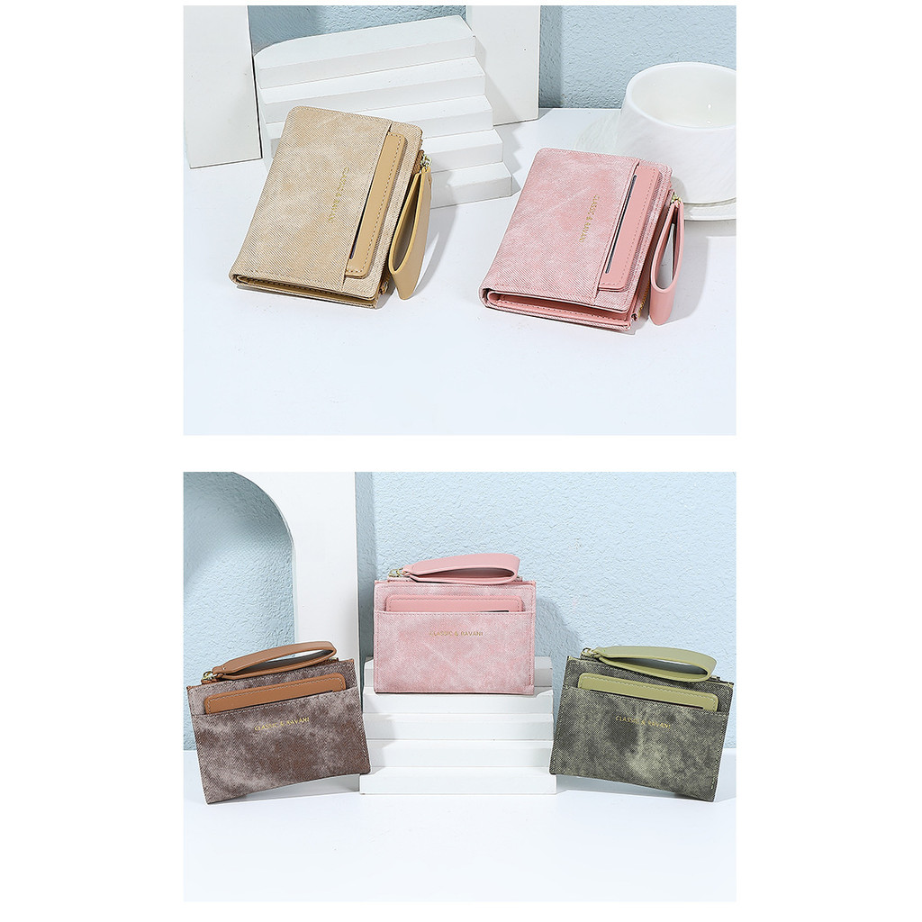 Moné.【COD&Ready stock】กระเป๋าสตางค์สตรีสั้นพับดีนิมขนาดใหญ่กระเป๋าเหรียญสตรี - รูปที่ 4