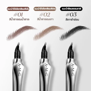Amg ดินสอเขียนคิ้ว แบบสองหัว กันน้ํา กันเหงื่อ Non-Fading Long-Lasting Natural Wild