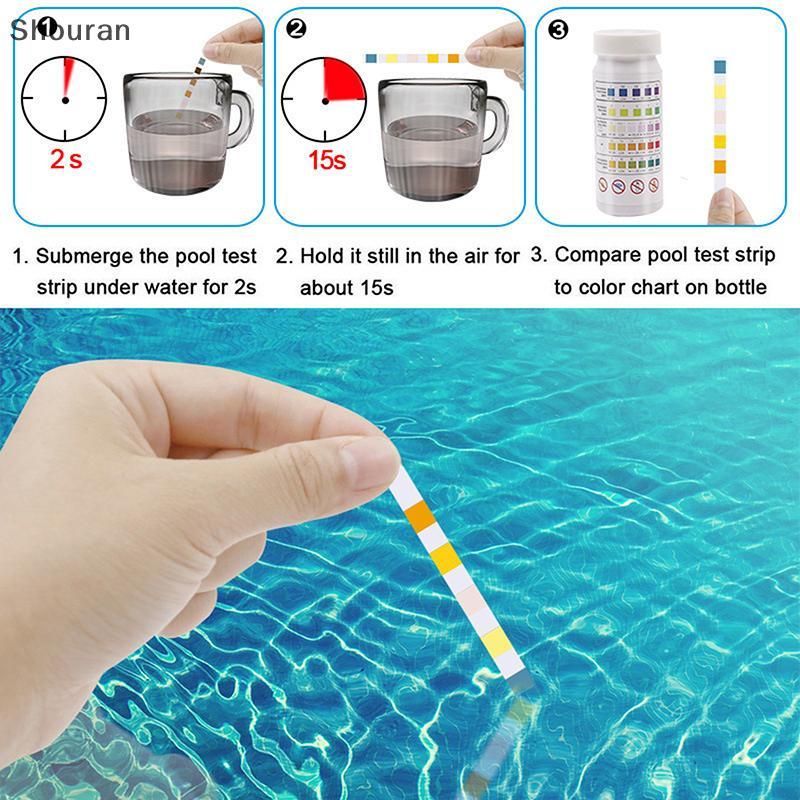 (niangben888) แถบทดสอบ PH คลอรีนอเนกประสงค์ 50 ชิ้น SPA สระว่ายน้ํากระดาษทดสอบน้ํา [ใหม่]