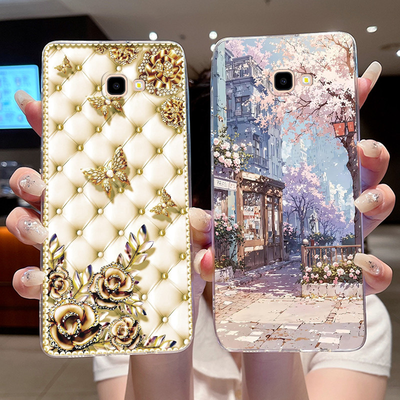 สําหรับ Samsung Galaxy J4 Plus/J4 Prime 2018/J4 +/J415 ซิลิโคนอ่อนนุ่มใส TPU แฟชั่นเคสโทรศัพท์ใหม่ Dreamy ทิวทัศน์รูปแบบดอกไม้แมวฝาครอบป้องกัน