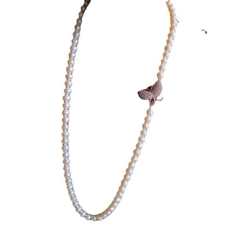 สร้อยคอมุก Mother-Oyster สไตล์หรูหรา เหมาะสำหรับฤดูใบไม้ร่วงและหน้าหนาว