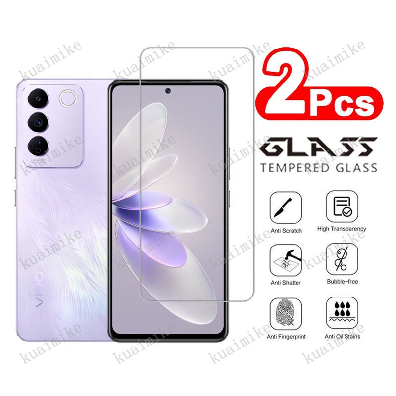 2 PCS Vivo V27e ฟิล์มกระจกนิรภัยสําหรับ Vivo V25 V25e V23 V23e V21e V214G 5G V20 V20 Pro V20 SE Y02 