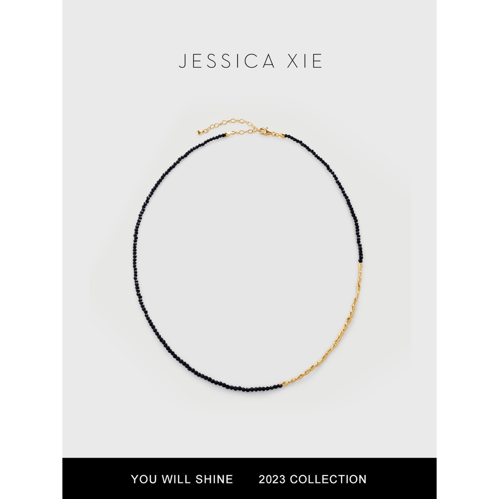 สร้อยคอ JESSICA XIE Minimalist Texture Stitching Black Onyx