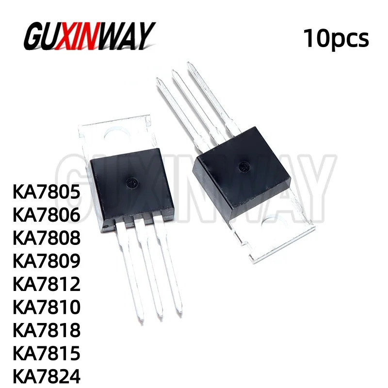5pcs KA7805 KA7806 KA7808 KA7809 KA7812 KA7810 KA7818 KA7815 KA7824 TO-220 Field Effect ทรานซิสเตอร์