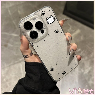 🍟Violet🍟เคสใสกากเพชรลายน่ารักๆ สำหรับเคส iPhone 17 11 Pro Max 13 11 12 14 15 Pro Max 7 8 14 16 Plus X XS XR Max SE 2020