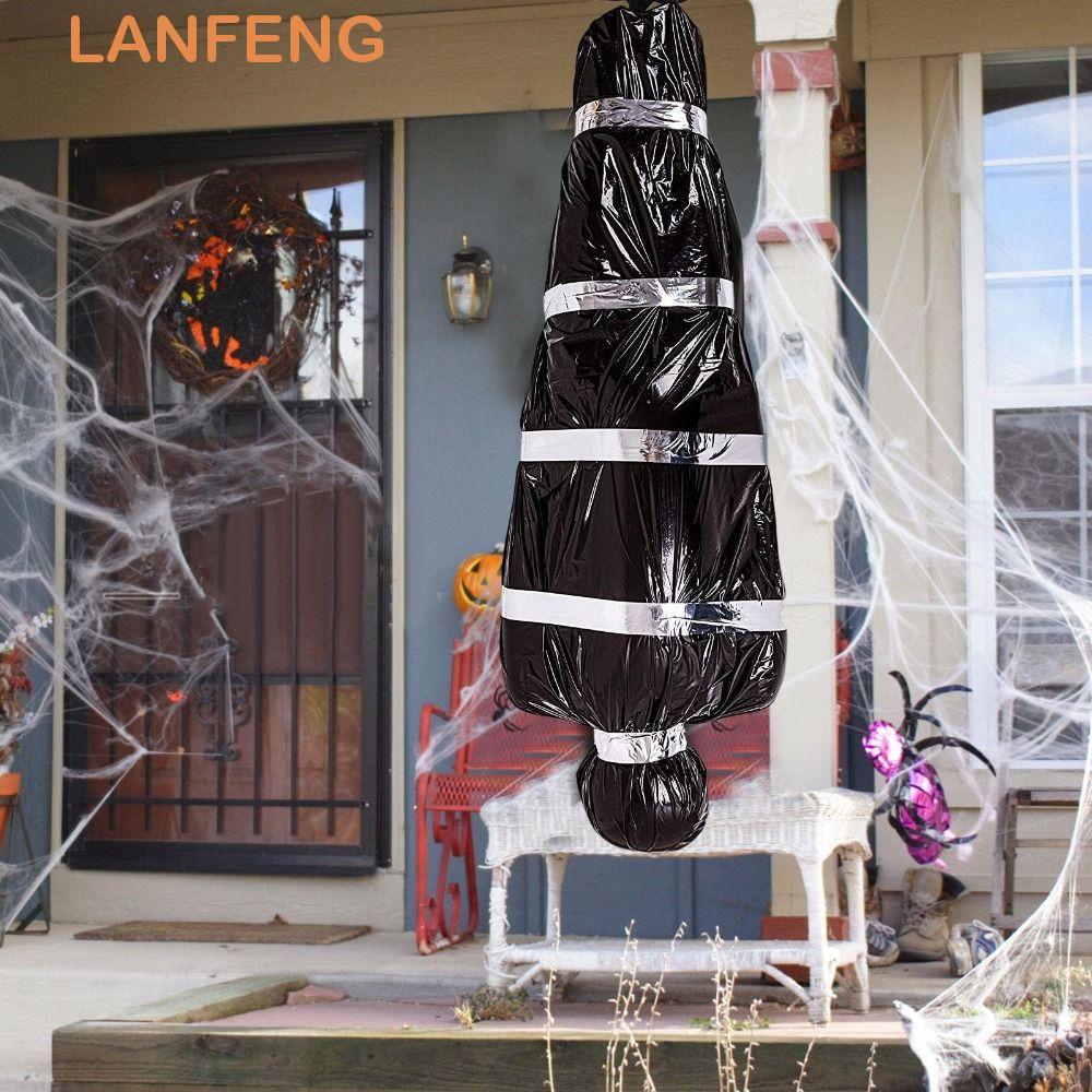 C AHasng แขวน Corpse, Inflatable น่ากลัว Dead Victim Props, Corpse Prop สีดําแขวน Dead Body ขนาดใหญ่