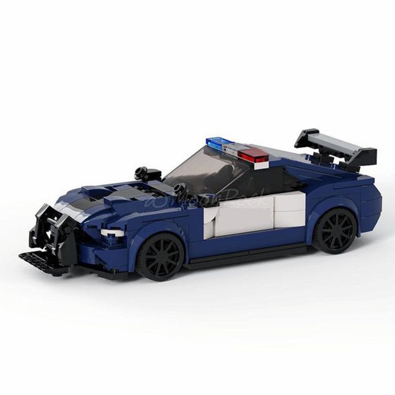 MOC Building Blocks 9391 Ford Mustang Roadblock รถตํารวจคลาสสิก Racing Car spd8 ตารางรถ Cross-Border