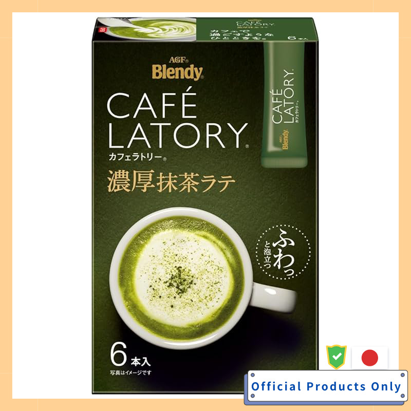 AGF Blendy Cafe Latory Stick Rich Matcha Latte 6 Packs of 6