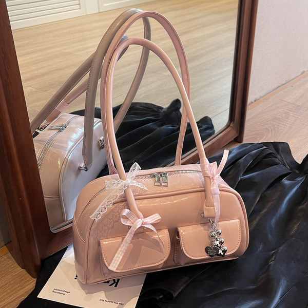 perota brand กระเป๋า cecelle กระเป๋าโบว์ลิ่งแบบเดียวกับ Xu Yunzhen บล็อกเกอร์เกาหลีกระเป๋าโท้ทบอสตัน