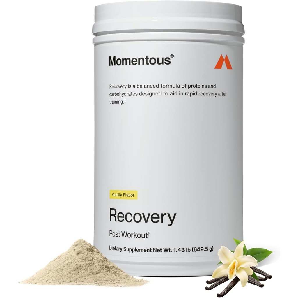 Momentous Recovery Grass-Fed Whey Protein Powder - 20 g Post-Workout Whey Isolate Protein - NSF Cert