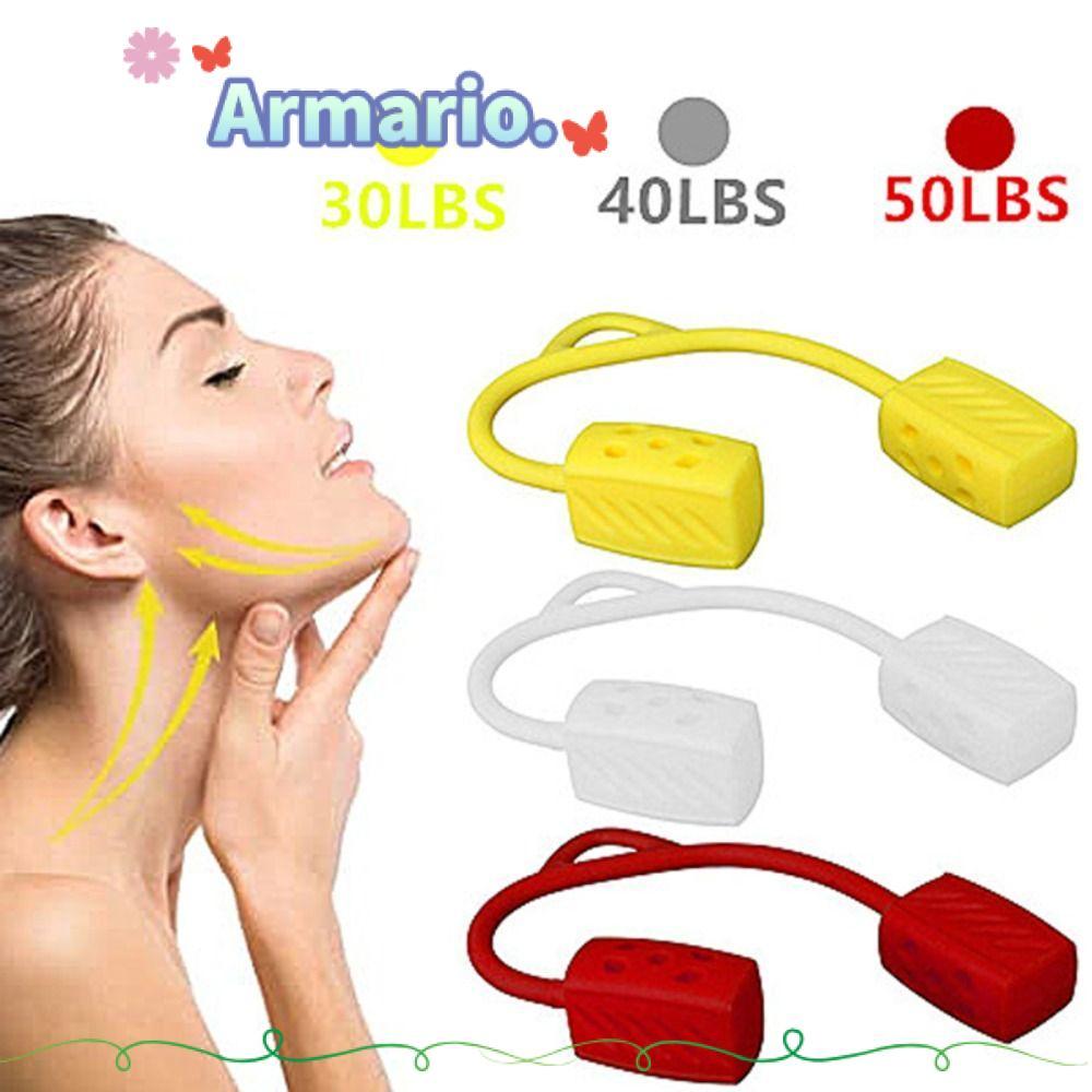 ARMARIO Jaw Exerciser, 30/40/50lbs อัพเกรดคอ Toning, ซิลิกาเจลเกรดอาหารความงาม Jawline Exerciser กล้