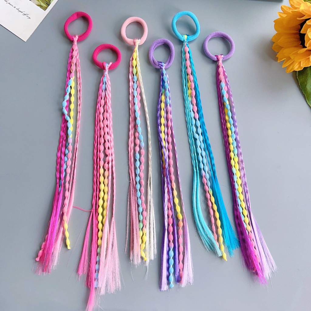 1 PCS ใหม่น่ารักสาว Braided Wigs หางม้า Headbands ยางรัดผม Headwear เด็กอุปกรณ์เสริมผม