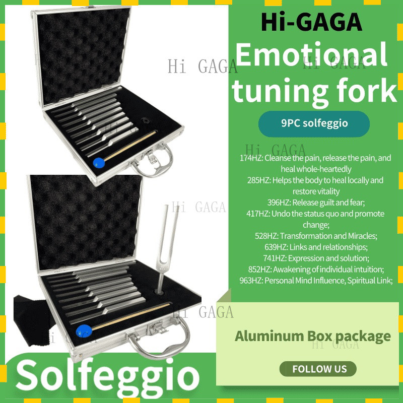 Solfeggio Tuning Fork 9 Tuning Fork Set 174hz 396hz 741hz 693hz 963hz Deep Healing Tuning Fork