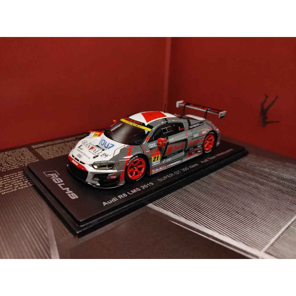 Hitotsuyama  电影 Spark 奥迪 R8 LMS 2019 Super GT GT300 年al 1/43 ทีม Hitotsuyama Spark Audi R8 LMS Sup