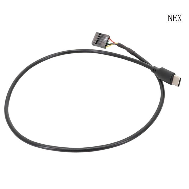 NEX เมนบอร์ด USB 9pin to Type C Cable Shielded สาย USB สําหรับกราฟิกการ์ด