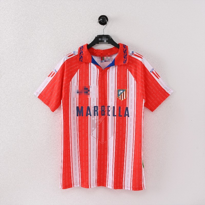 Retro 9596 Atletico Madrid home football sports short Sleeve jersey