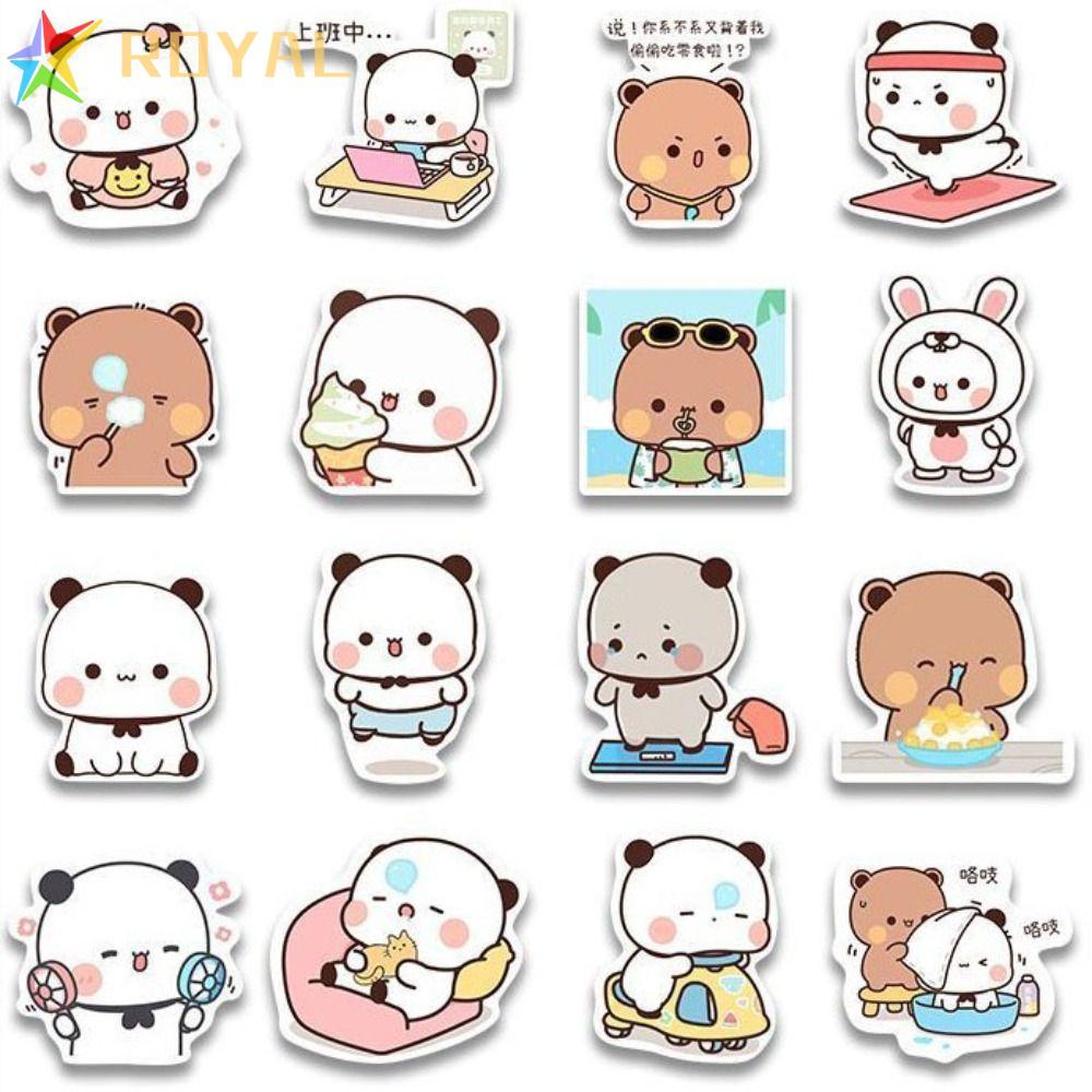 ROYAL Bubu และ Dudu สติ๊กเกอร์, กันน้ําตลก Bubu Dudu Panda สติ๊กเกอร์, แฟชั่นกระดาษ Creative Kawaii 