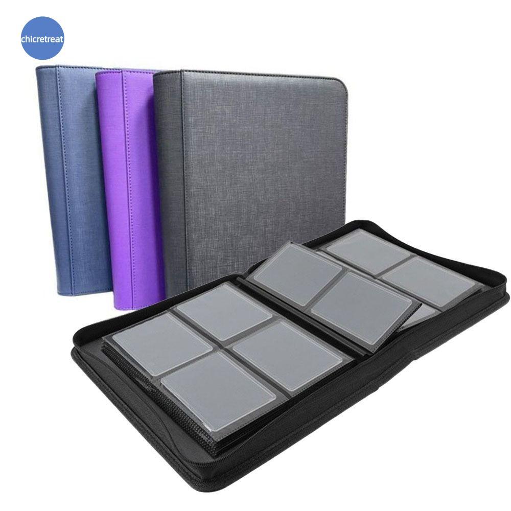 CHICRETREAT อัลบั้ม Toploader, 112 Toploader PU Toploader Binder, ทนทานกันฝุ่นขนาดใหญ่ความจุการ์ดกัน