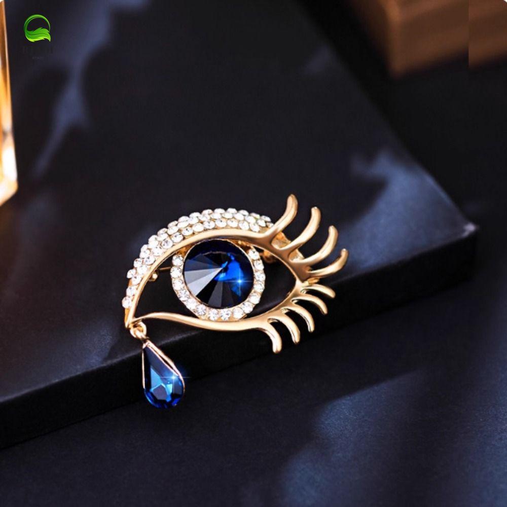 RTADI Devil Eye เข็มกลัด Pin, Vintage Hollow Out Rhinestone Eye เข็มกลัด, แฟชั่นคริสตัลจี้ตกแต่ง Lux