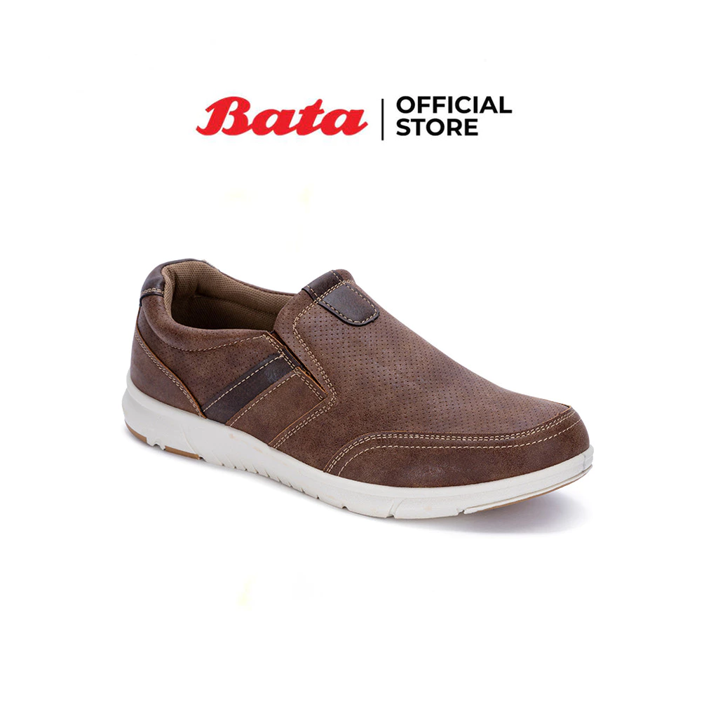 Bata บาจา รองเท้าลำลอง รองเท้าคัทชูผู้ชาย รองเท้าหุ้มส้น มีMemory Foam สำหรับผู้ชาย รุ่น Iand สีน้ำตาล 8514040