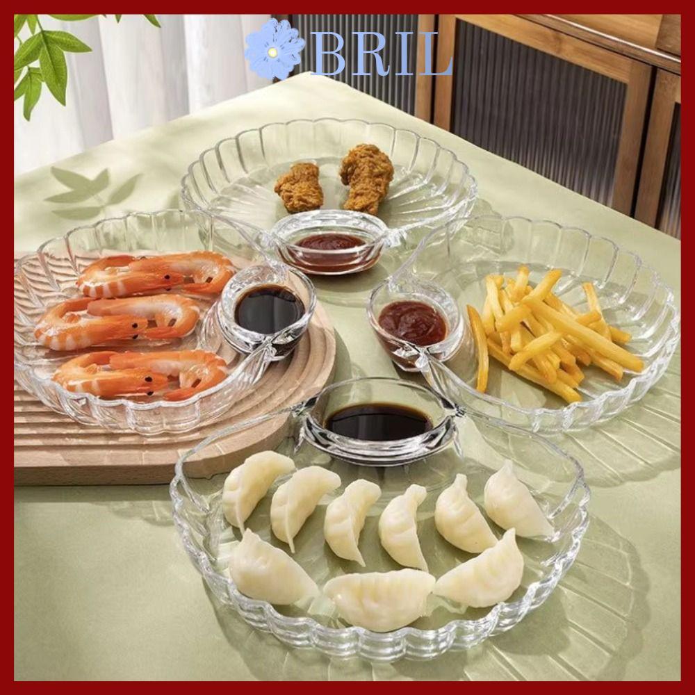 in stock จานเปลือกBRIL สร้างสรรค์พร้อมจานน้ําส้มสายชู จานเกี๊ยว ผลไม้โปร่งใส