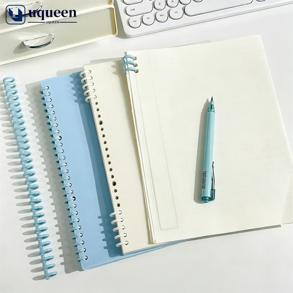 UQUEEN A4/B5 ที่ถอดออกได้เกลียว Binder โน้ตบุ๊ค 60 แผ่นเรียงรายว่างเปล่าหลวม Leaf Macaron Journal สํ