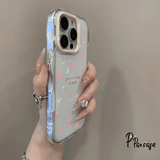 เคส TPU เคสเจลลี่ลอน ลายโบว์ สไตล์น่ารักหลายสีกันกระแทก เข้ากับ IPhone 13 16 12 14 17 15 11 Pro Max 14 12 13 Pro 15 Plus