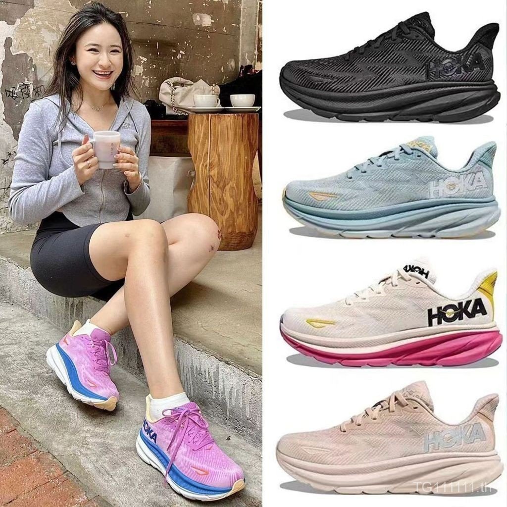 ผู้ชายและผู้หญิง Hoka Clifton 9 รองเท้าวิ่ง,น้ําหนักเบาเบาะรองเท้าวิ่งมาราธอน,Breathable Road Runnin